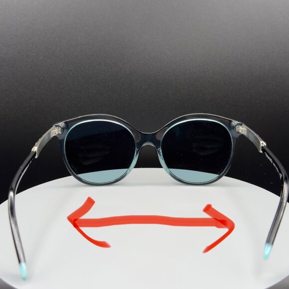 Tiffany & Co TF 4175B 8285/9S Black Cat Eye Sunglasses Blue Lens 55 19 140 READ